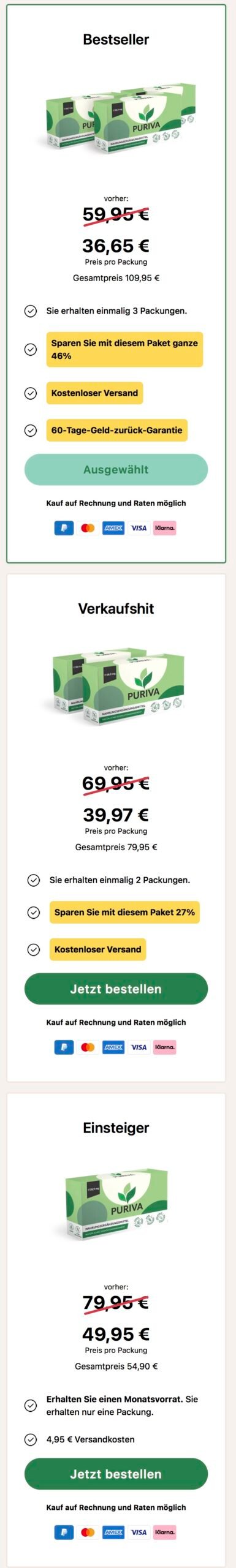 Puriva Natürliches Abnehm-Supplement – Fettverbrennung & Appetitkontrolle